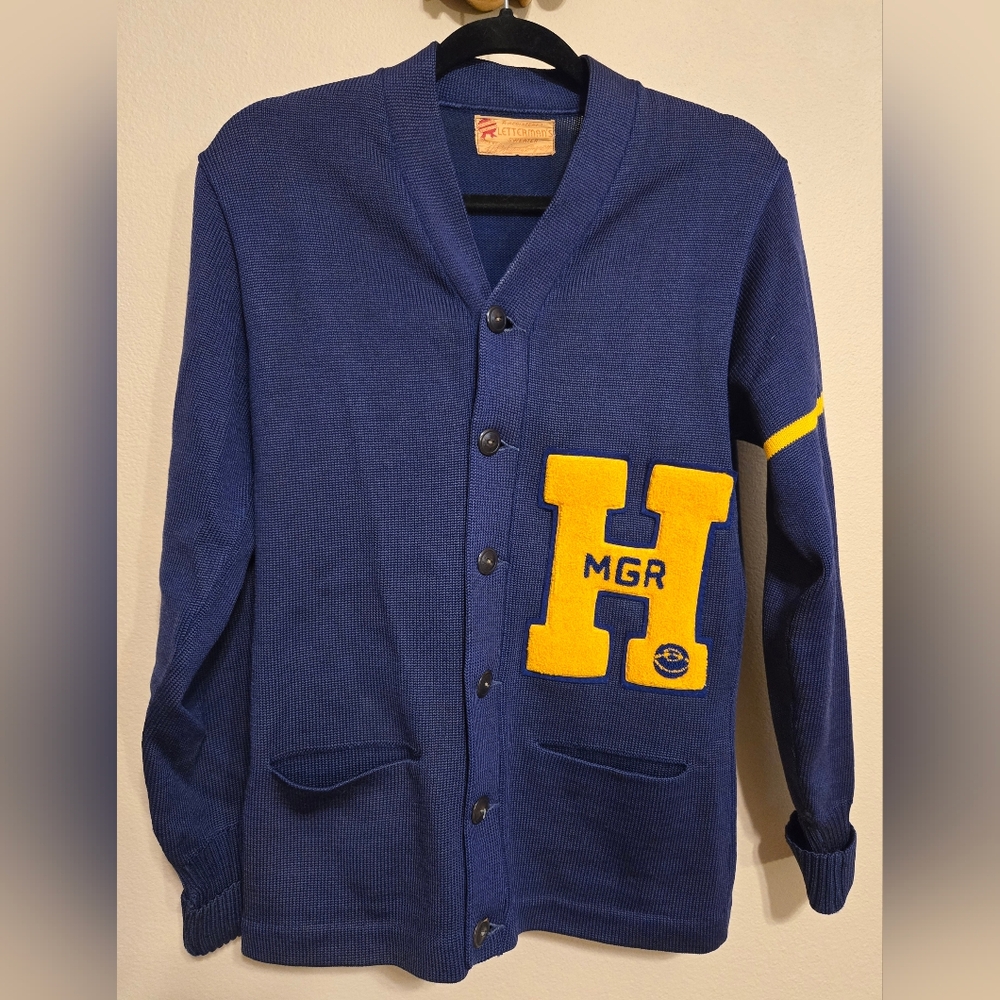 Vintage H.L. Whiting Company Los Angeles USA 1950s Cardigan Letterman's Sweater